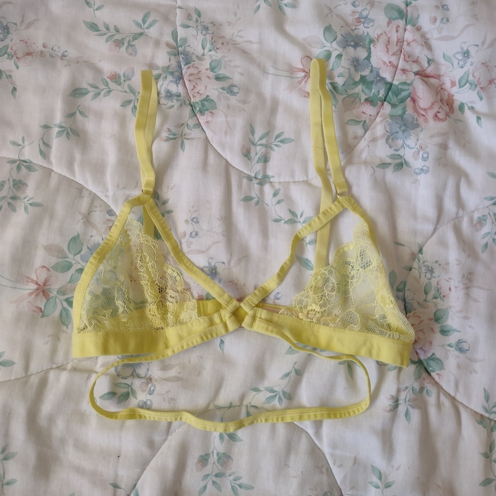 EUC Honeydew Intimates Lucy Open Cup Bralette Yellow